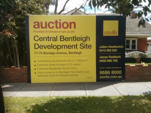 Sign at front 79 Bendigo Avenue