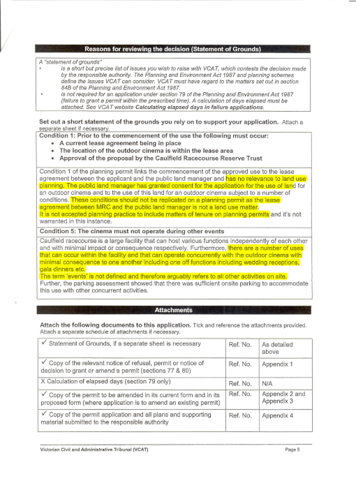 Outdoor Cinema VCAT Appeal0001